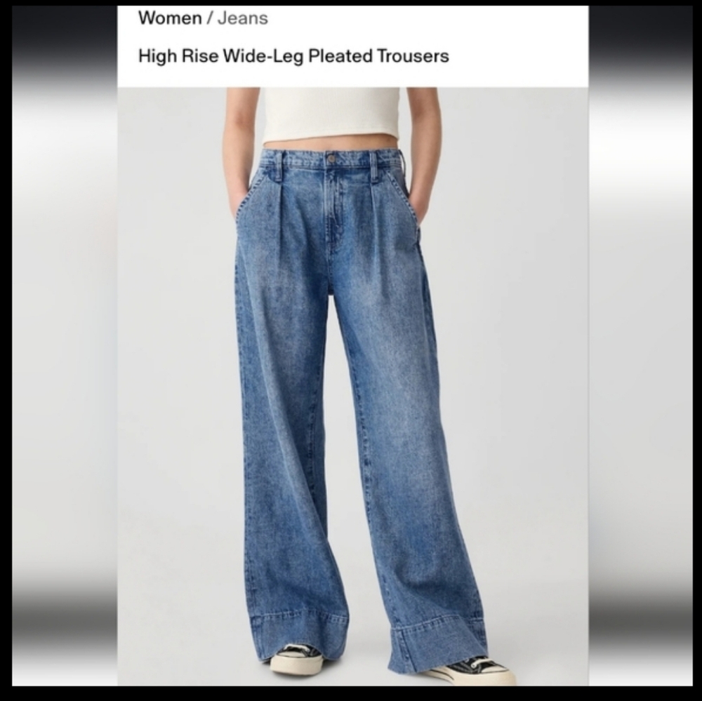 Gap women's high-rise wide-leg jeans size 0/25 S